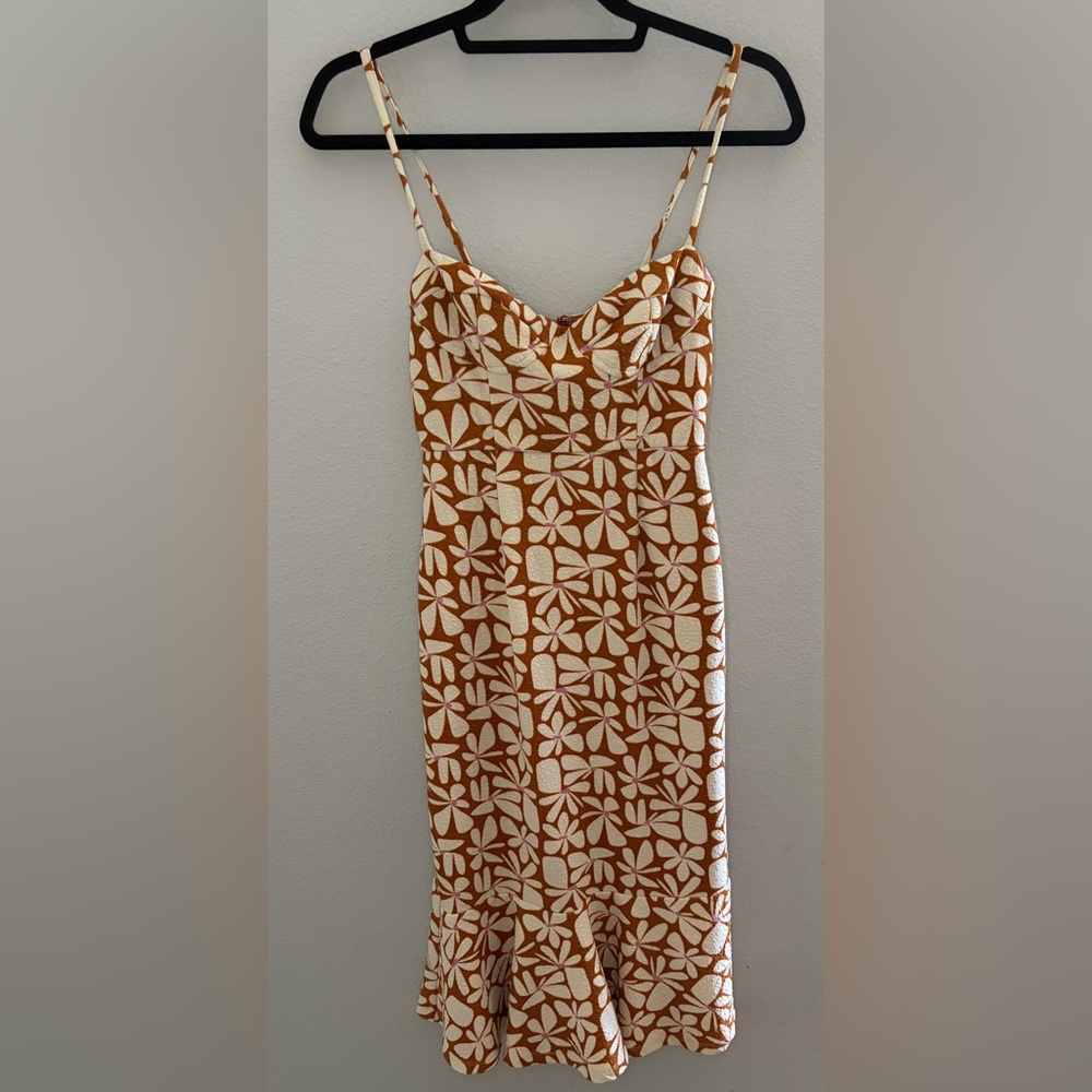 Anthropology Hutch  Brown & Cream Floral  Dress